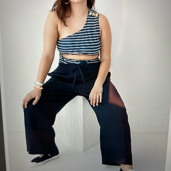 J Crew Navy Stripe Cutout One Piece - Picture 4 of 7